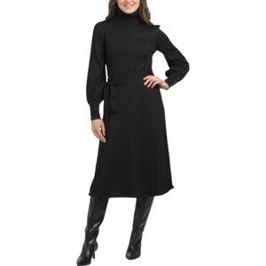 JULIA JORDAN A-line Knit Sweater Dress With Sash Belt